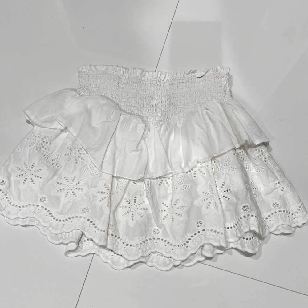 Katie J NYC white eyelet skirt